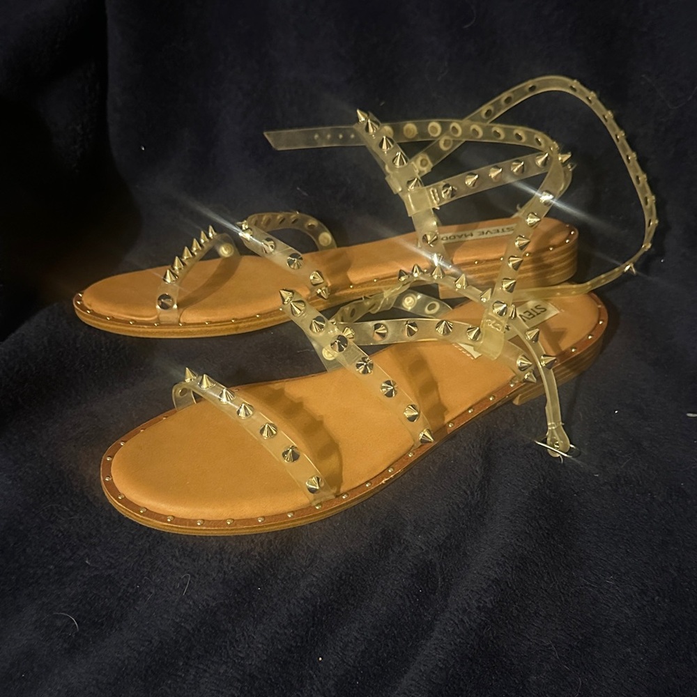 Steve Madden Gold Studded Strappy Sandals